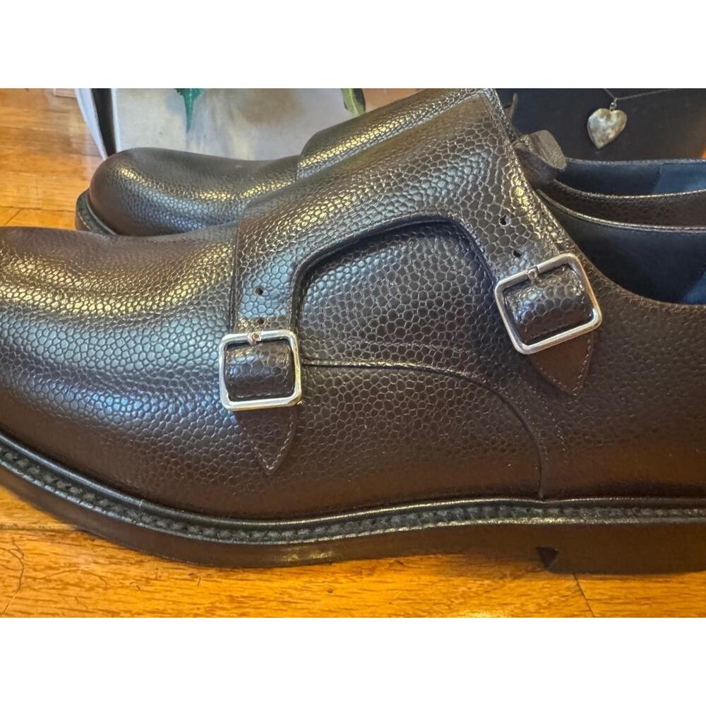 CALVIN KLEIN 205W39NYC Brown Leather Double Monk Strap LoafeR 44/10 (mens 710 - Picture 5 of 9
